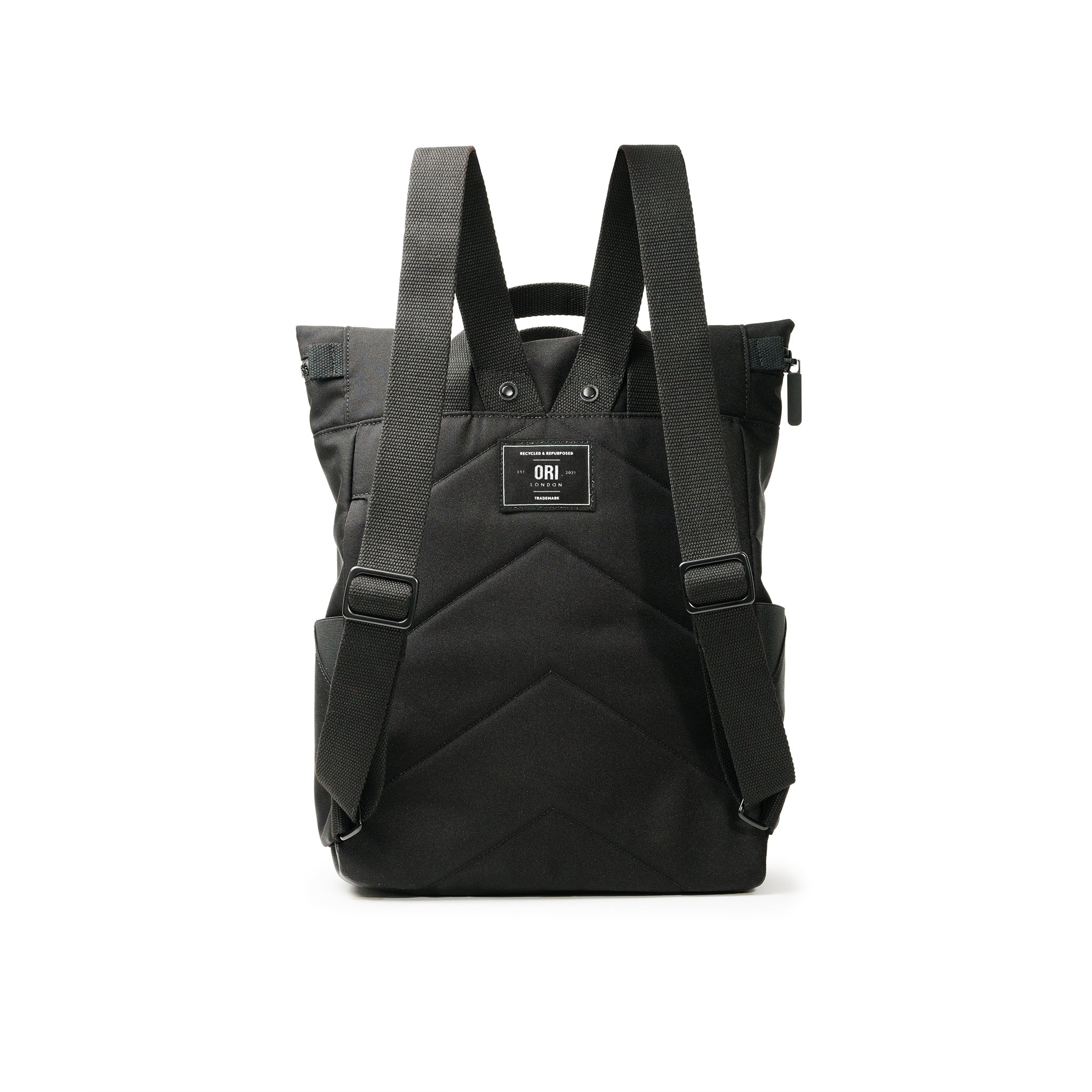 All Black Canfield Roll Top Backpack in Ash - Image 3