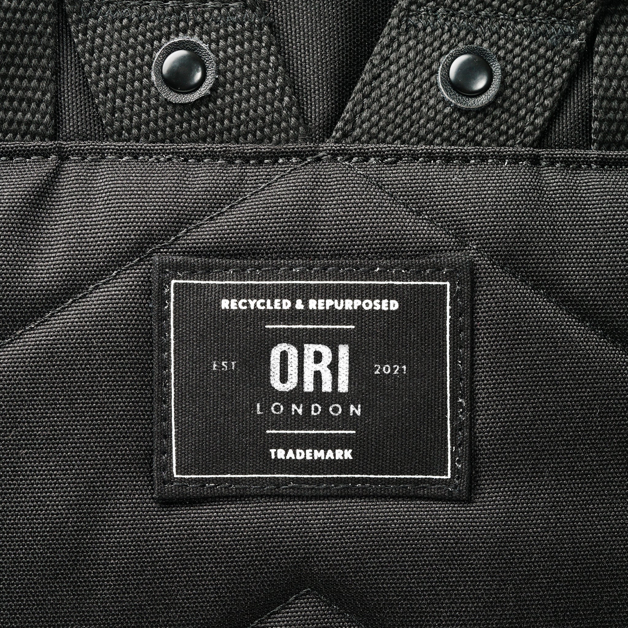 All Black Canfield Roll Top Backpack in Ash - Image 5