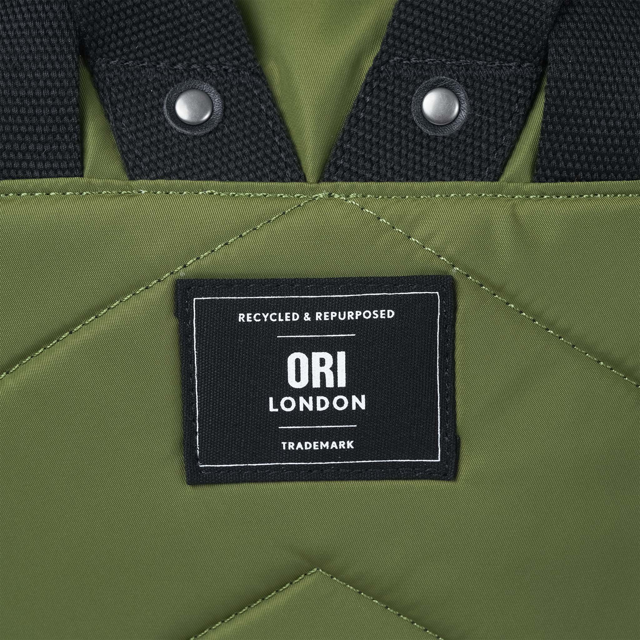 Black Label Canfield Roll Top Backpack in Avocado - Image 4