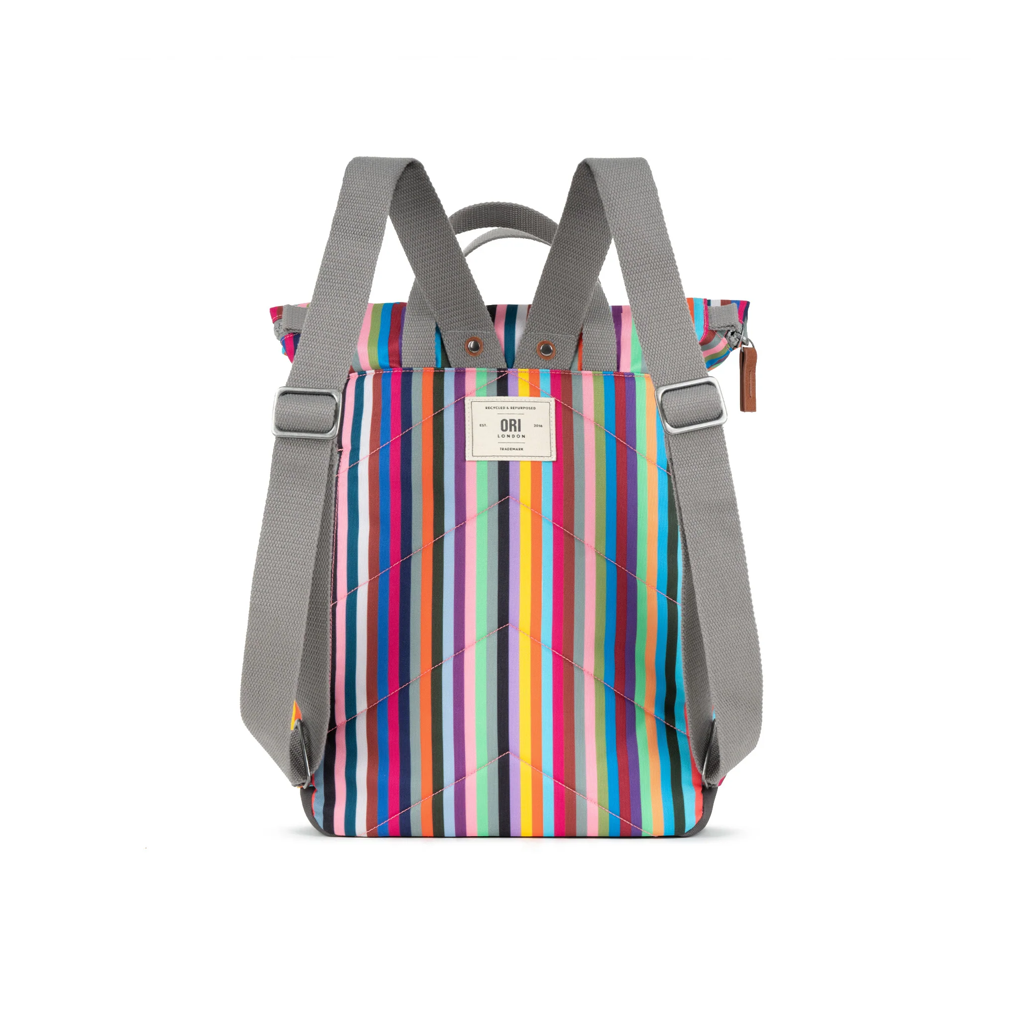 Canfield Roll Top Backpack in Multi Stripe - Image 3