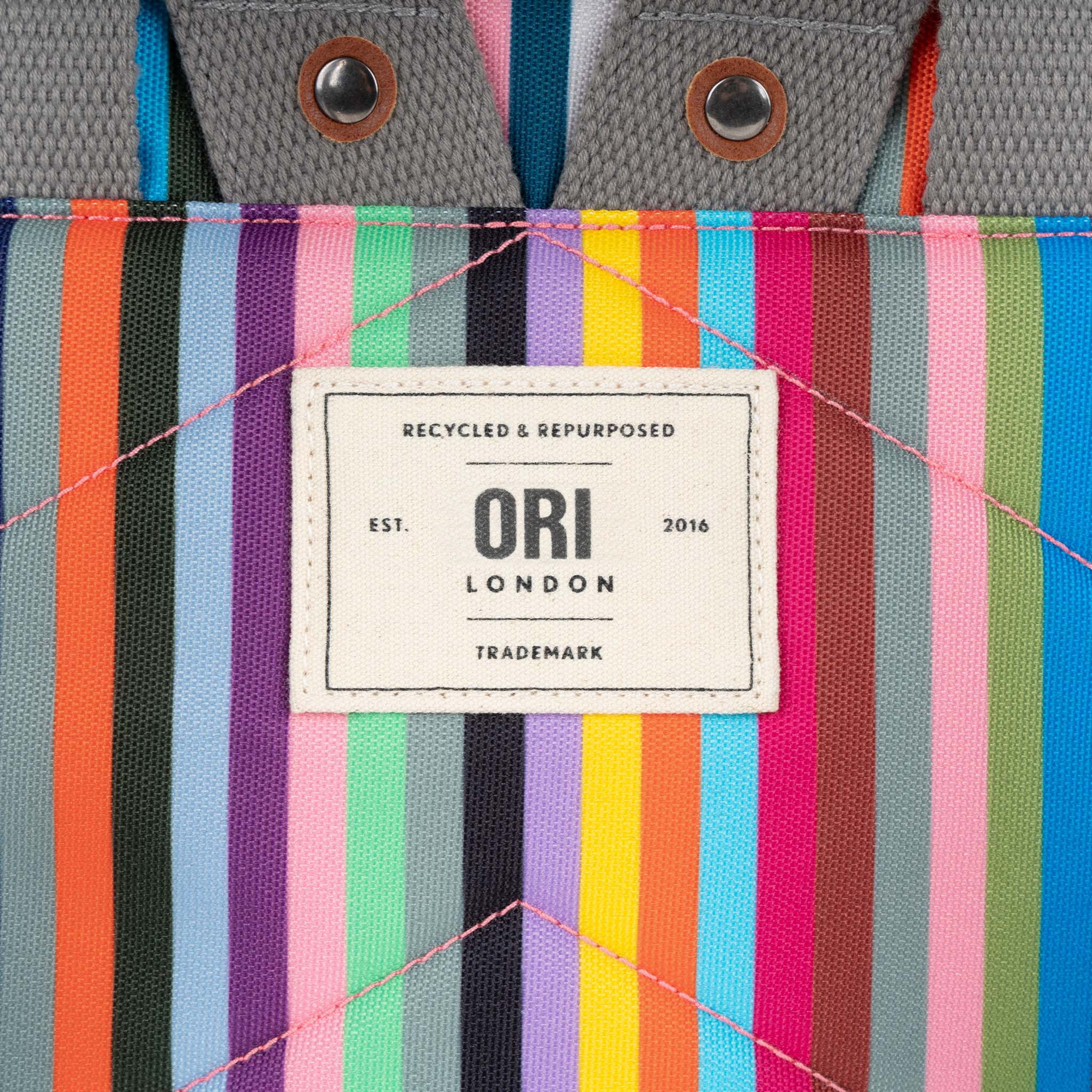 Canfield Roll Top Backpack in Multi Stripe - Image 6