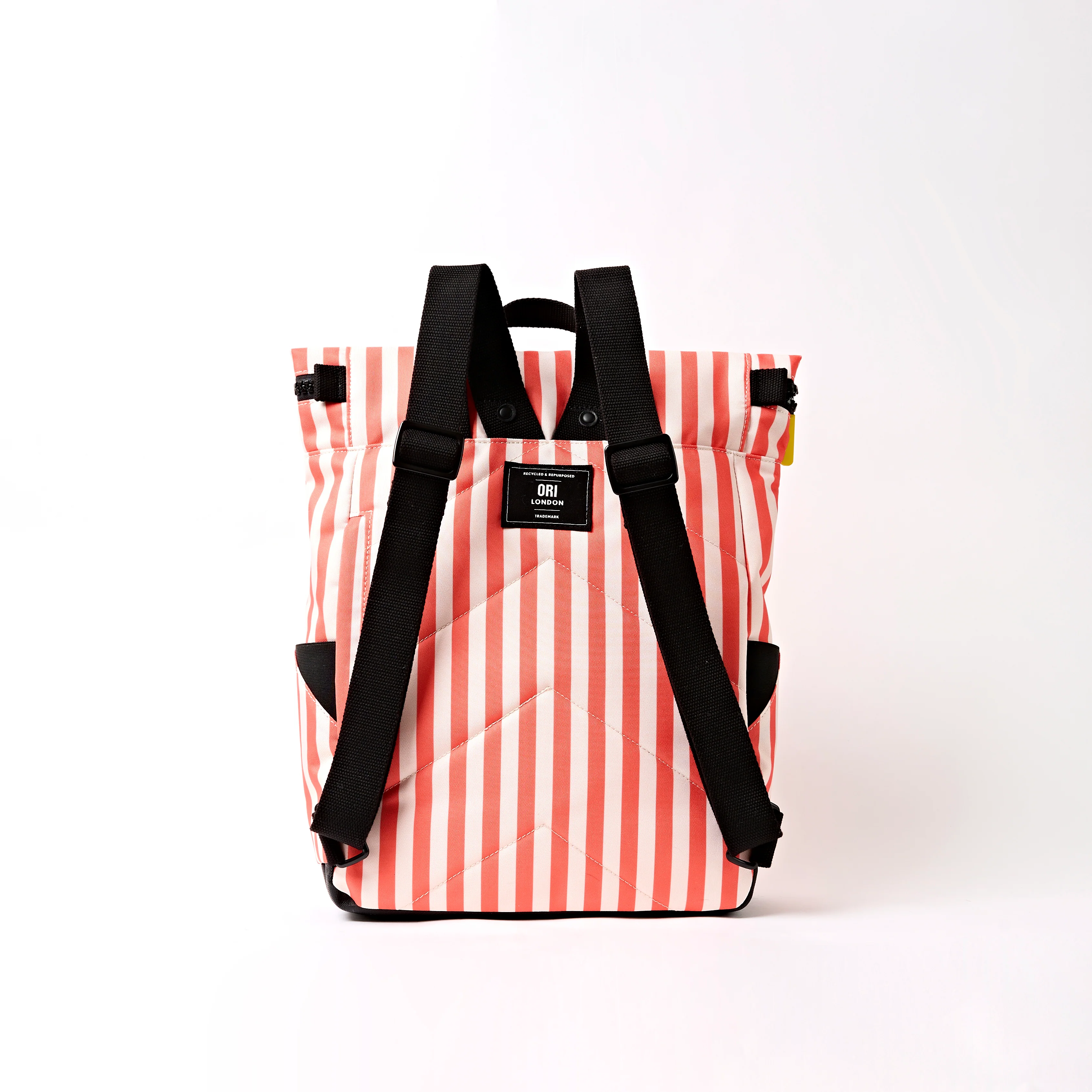 Canfield Roll Top Backpack in Coral Stripe - Image 4