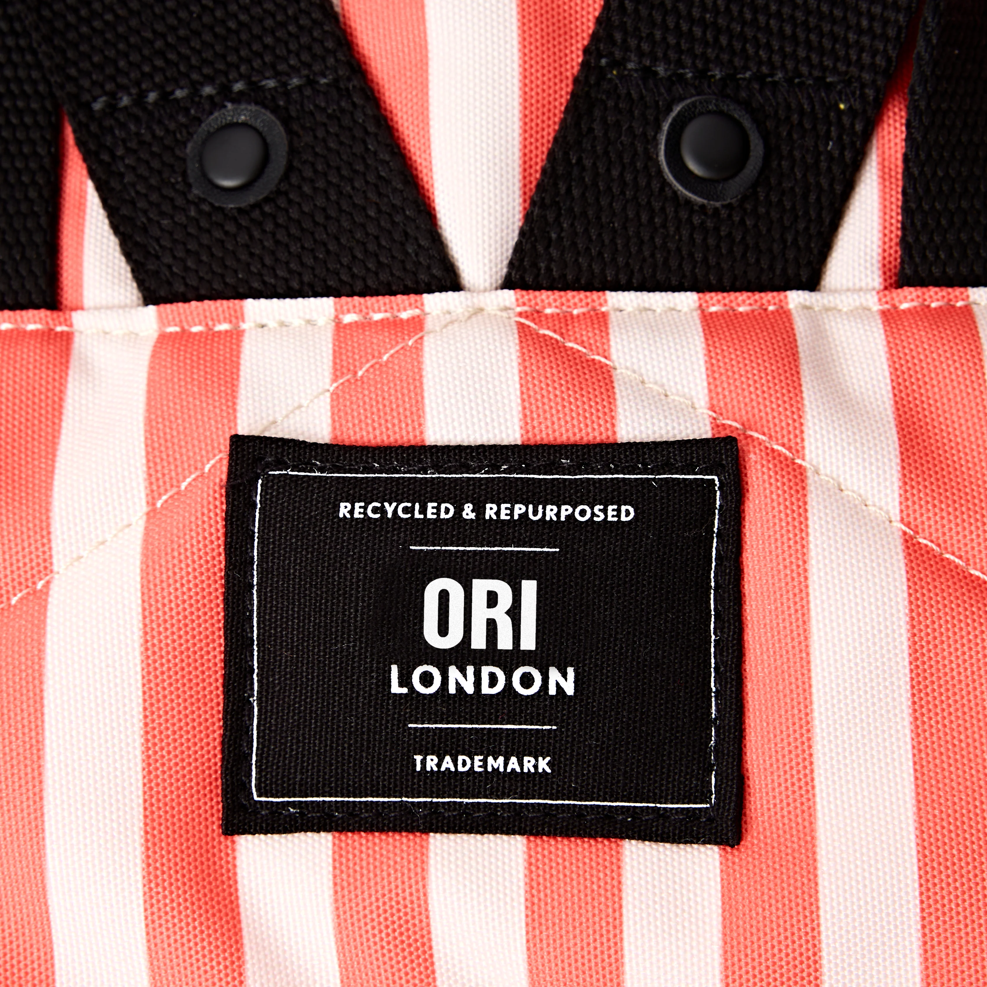 Canfield Roll Top Backpack in Coral Stripe - Image 8