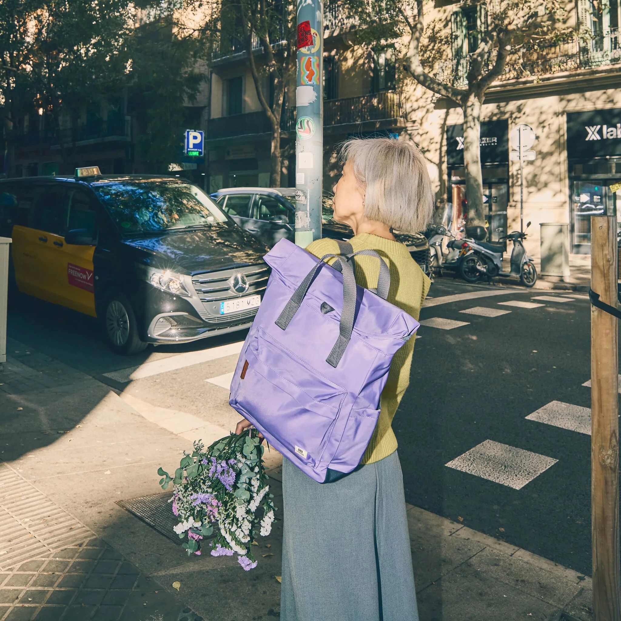 Canfield Roll Top Backpack in Thistle Bloom - Image 2