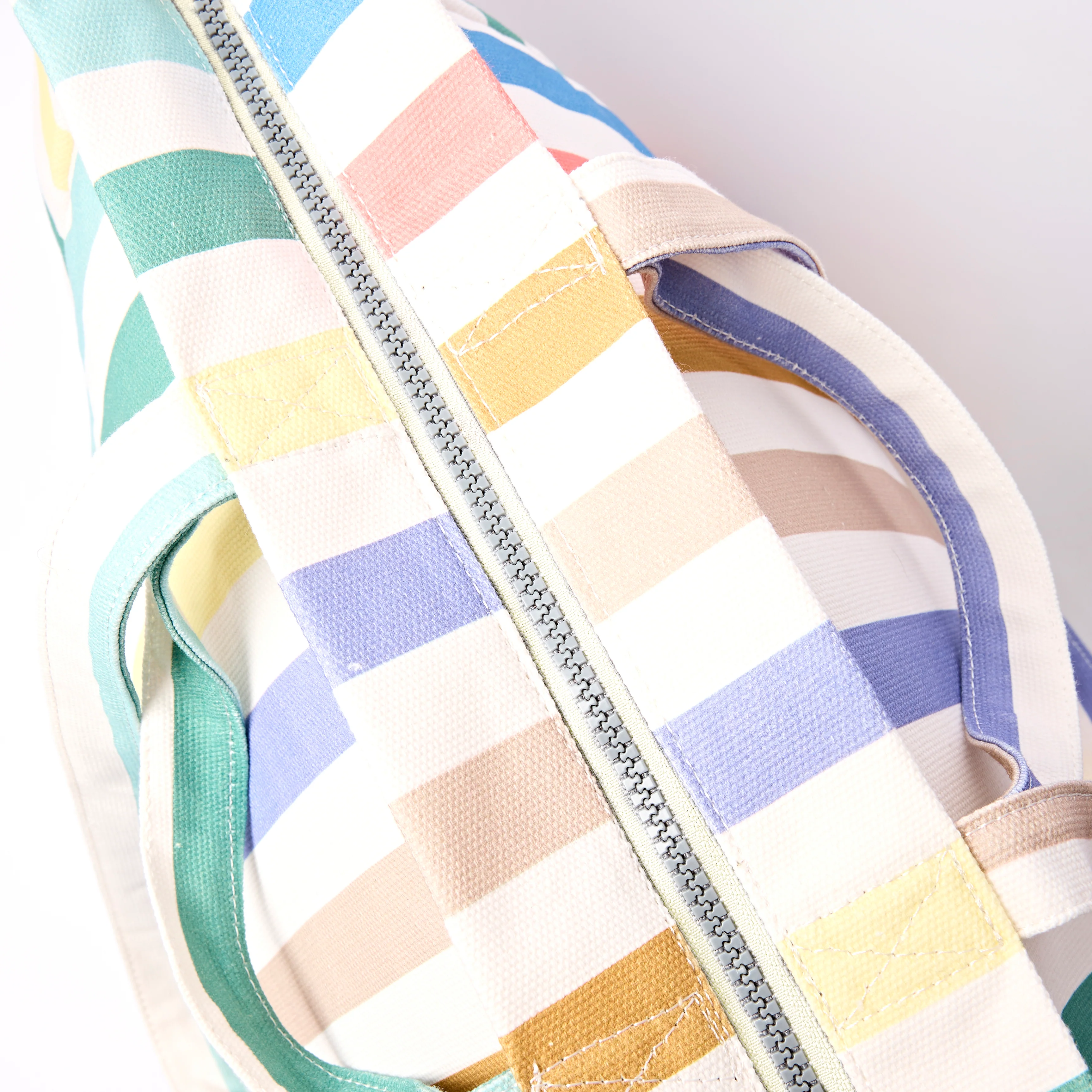 Marylebone Tote Bag in Pastel Multi Stripe - Image 7