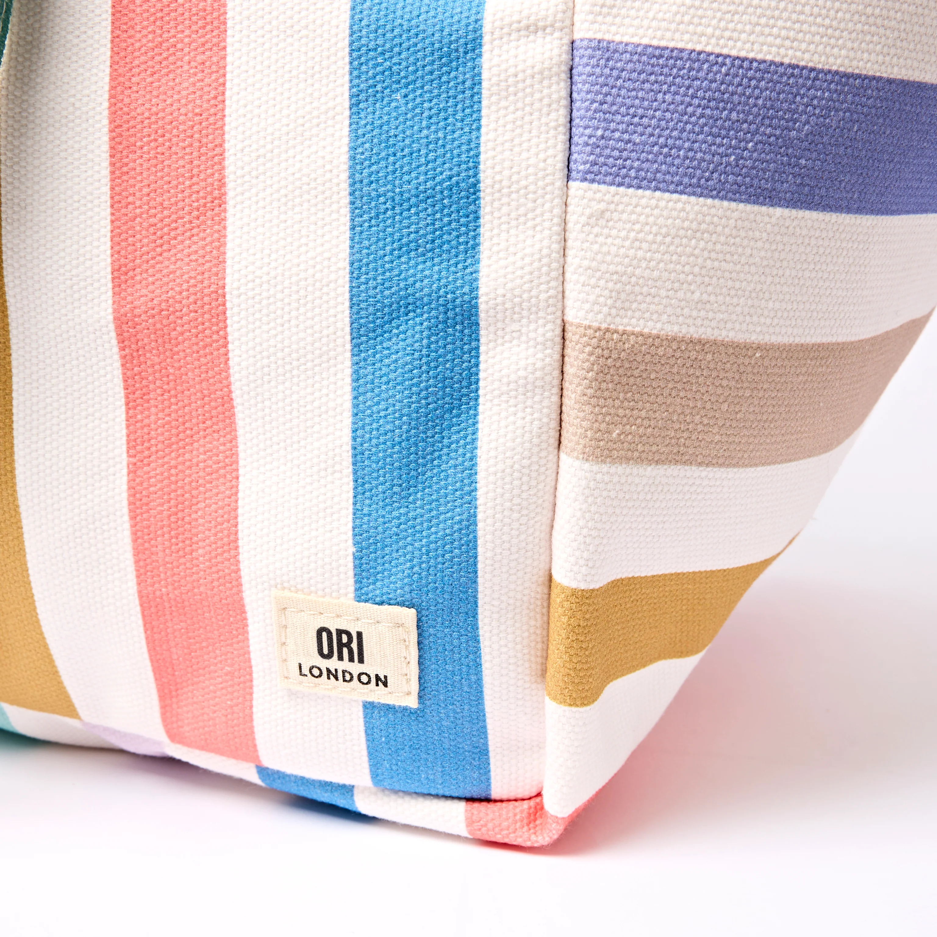 Marylebone Tote Bag in Pastel Multi Stripe - Image 8